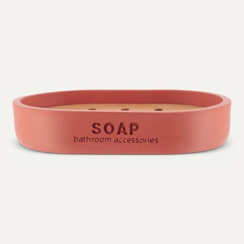 Porte-savon En Résine Terracotta Et Bambou