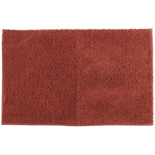 Tapis De Salle De Bain Microfibre Texturé Doux Et Absorbant 50 X 80 Cm Terracotta