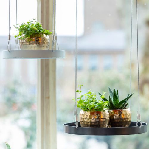 Plateau Rond Pour Fenêtre à Suspendre - Noir - Taille L - D 24 Cm