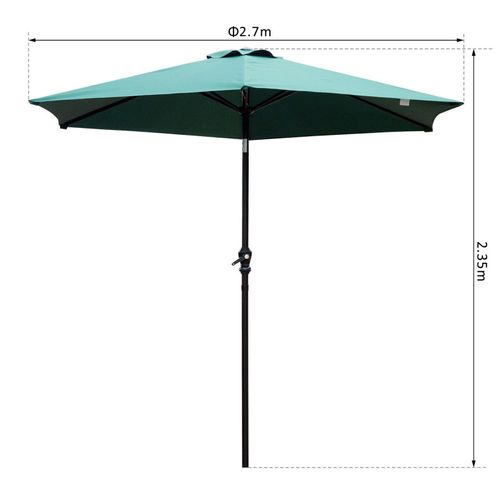 Parasol Inclinable Tropico Vert Et Noir