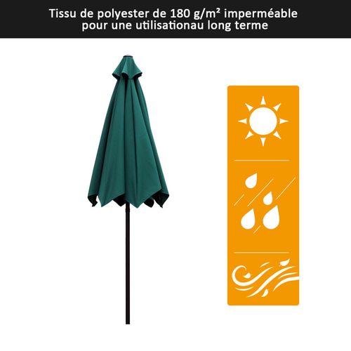 Parasol Inclinable Tropico Vert Et Noir