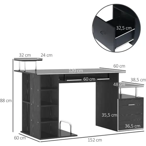 Bureau Informatique Tropicolo Noir