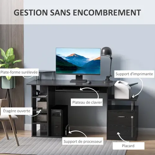 Bureau Informatique Tropicolo Noir