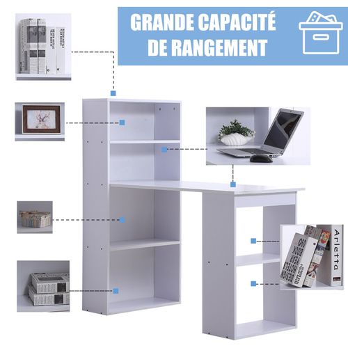 Bureau Multi-rangement Elina Blanc