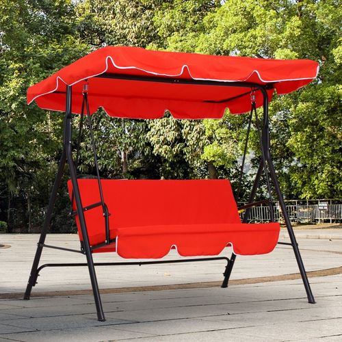 Balancelle De Jardin 3 Places Rouge Sumia