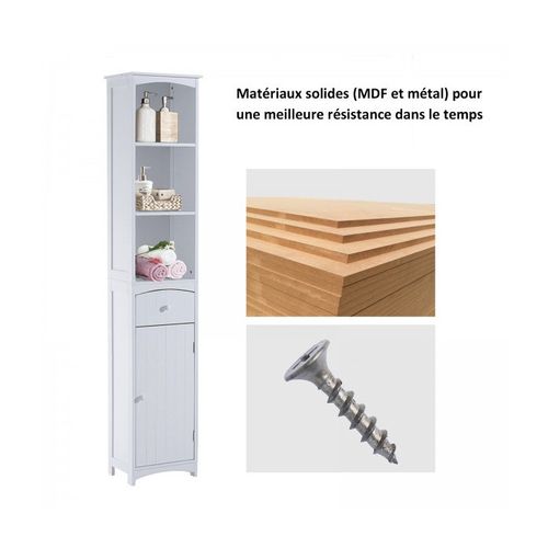 Meuble Colonne Pour Salle De Bain Marilise Blanc