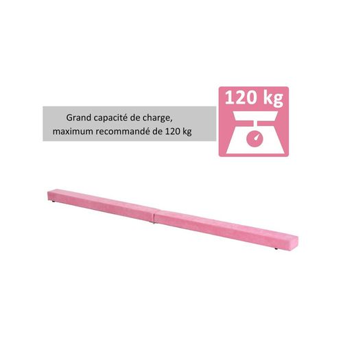 Poutre De Gymnastique Pliable Briana En Daim Rose