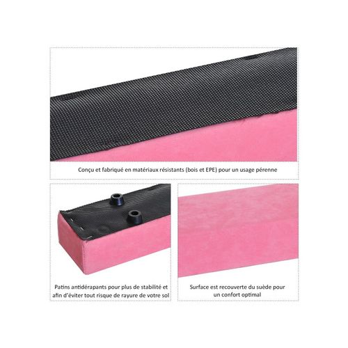 Poutre De Gymnastique Pliable Briana En Daim Rose