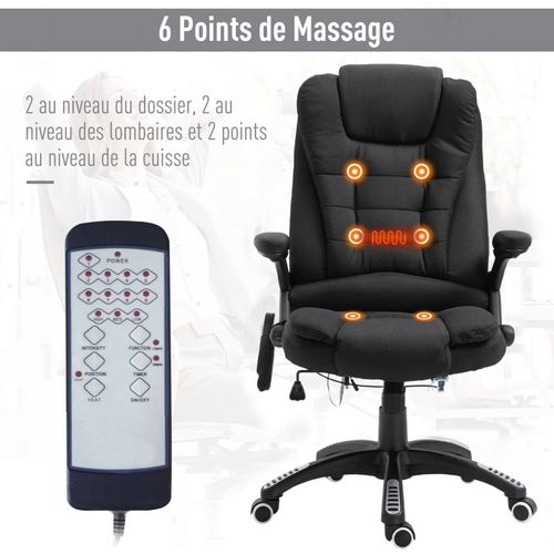 Fauteuil De Bureau Massant Maksym Noir Chiné