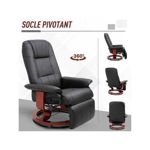 Fauteuil Relax Avignon Confort Noir 78l x 87p x 100h