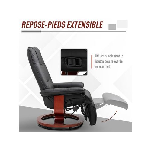 Fauteuil Relax Avignon Confort Noir 78l x 87p x 100h