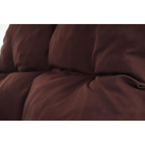 Fauteuil à Bascule Jody En Rotin Blanc Rembourrage Marron