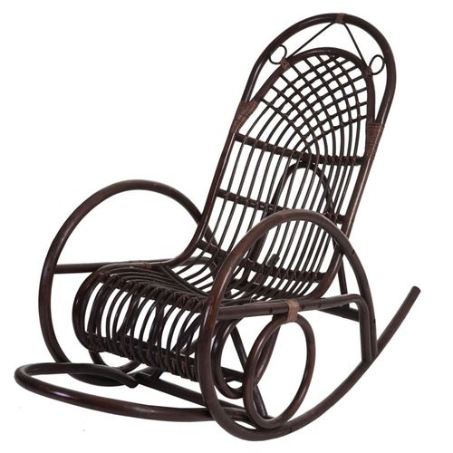 Fauteuil à Bascule Melly Marron Rembourrage Vert