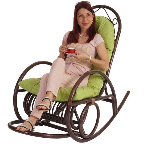 Fauteuil à Bascule Melly Marron Rembourrage Vert