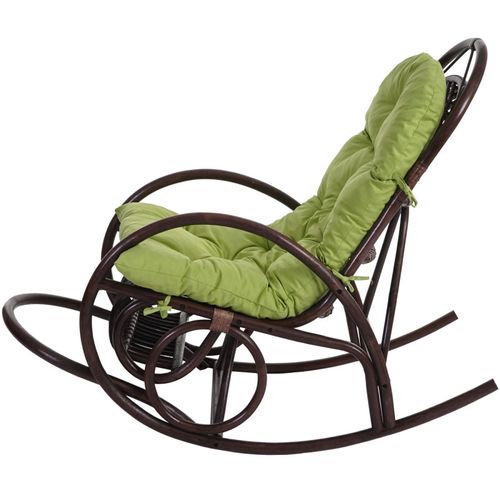 Fauteuil à Bascule Melly Marron Rembourrage Vert