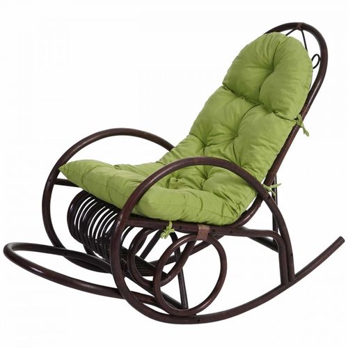 Fauteuil à Bascule Melly Marron Rembourrage Vert