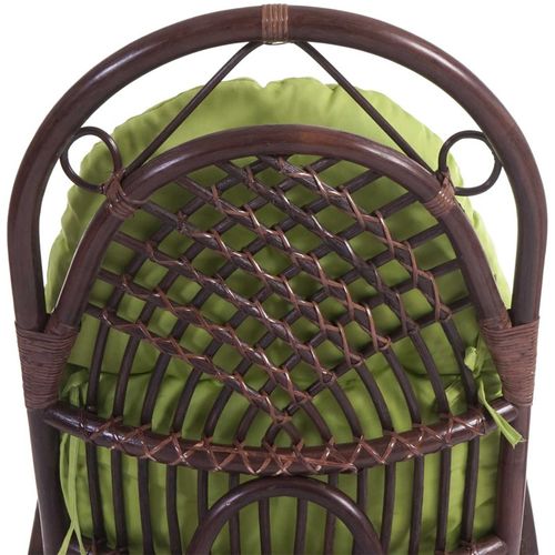 Fauteuil à Bascule Melly Marron Rembourrage Vert