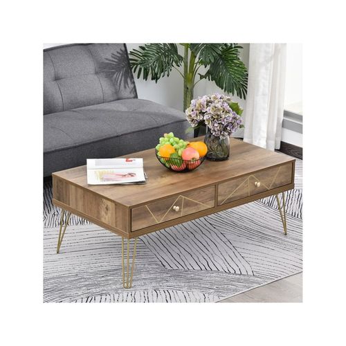 Table Basse Rectangle Camel Marron
