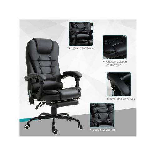 Fauteuil De Bureau Relaxant Massant Branson Noir