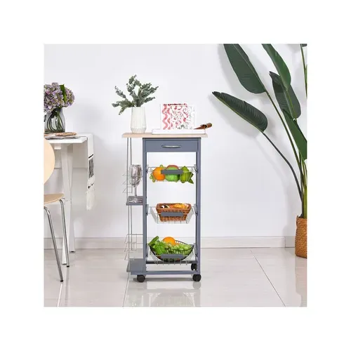 Chariot Desserte De Cuisine Olga Gris