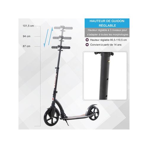 Trottinette Pliable Adulte Speeday Noire