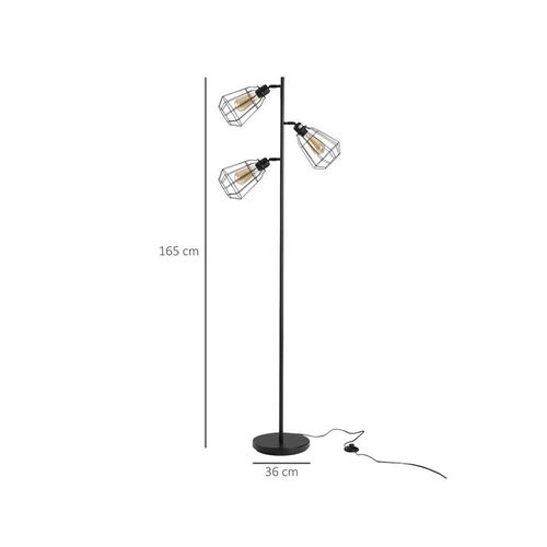 Lampadaire Design Industriel Diamonds Noir