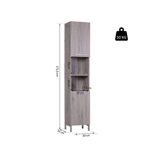 Meuble Colonne De Salle De Bains Daphne Gris