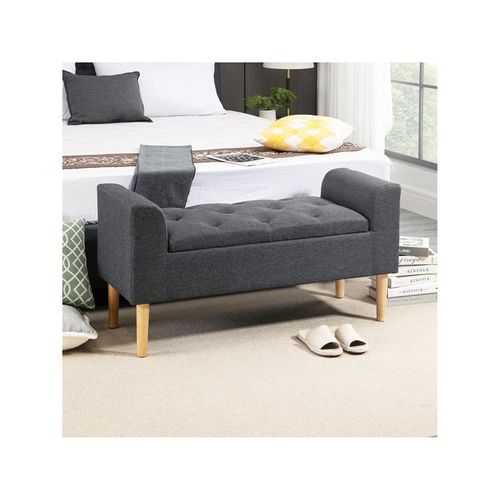 Banquette Coffre De Rangement Zora Grise