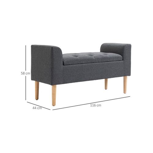 Banquette Coffre De Rangement Zora Grise