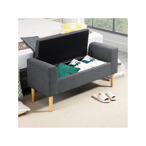 Banquette Coffre De Rangement Zora Grise
