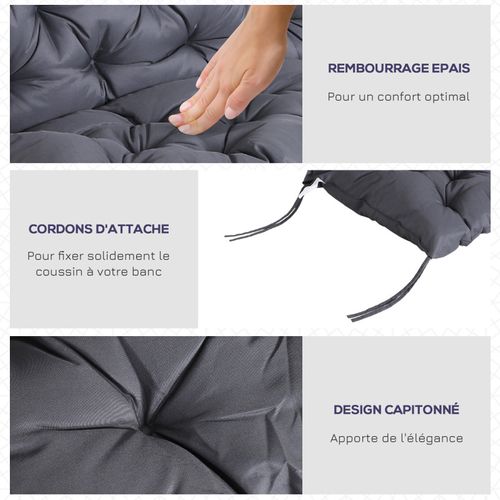 Coussin Pour Fauteuil Ou Balancelle Charlene Gris