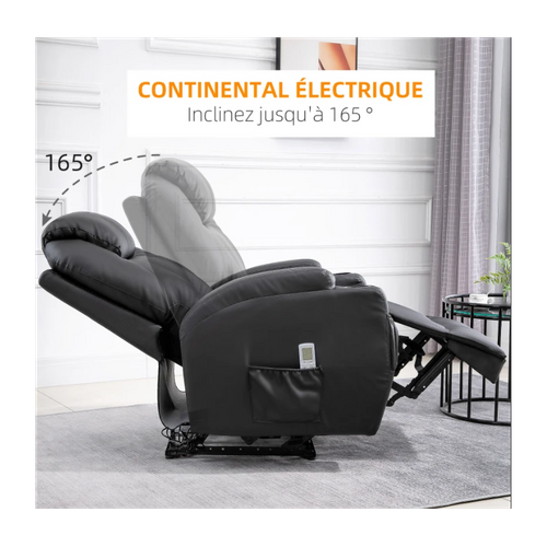 Fauteuil De Relaxation électrique Massant Charlotte Noir