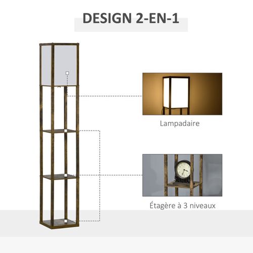 Lampe étagère Lutece Aspect Bois Vieilli