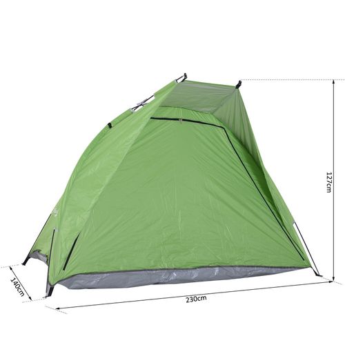 Parasol De Plage Rond 1.80m - Pliable, En Polyester Vert, Pour Jardin, Terrasse, Balcon