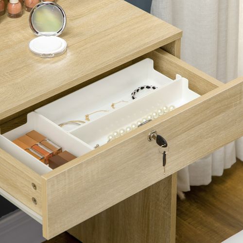 Coiffeuse Tabouret Miroir Suzy Chêne Clair