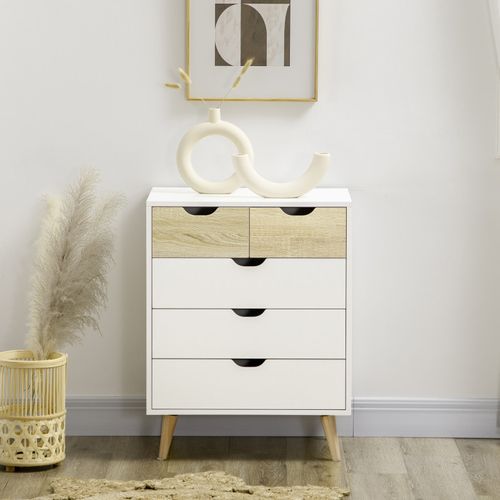 Commode Scandinave 5 Tiroirs Shanice