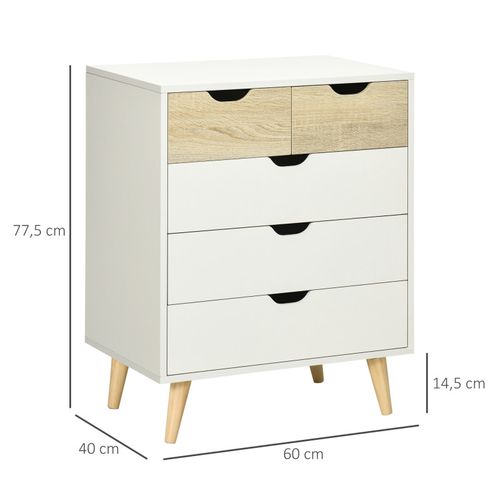 Commode Scandinave 5 Tiroirs Shanice