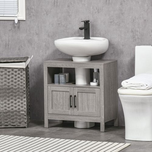 Meuble Sous-vasque Walsall Aspect Bois Gris
