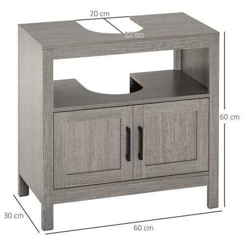 Meuble Sous-vasque Walsall Aspect Bois Gris