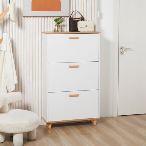 Meuble à Chaussures Scandinave Bendigo Blanc Et Bois