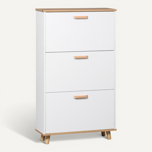 Meuble à Chaussures Scandinave Bendigo Blanc Et Bois