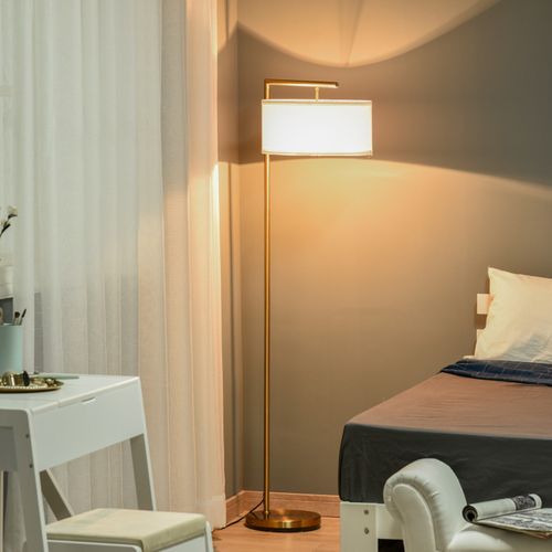 Lampadaire Design Lanster Blanc Et Doré