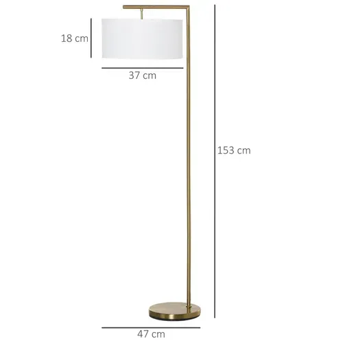 Lampadaire Design Lanster Blanc Et Doré