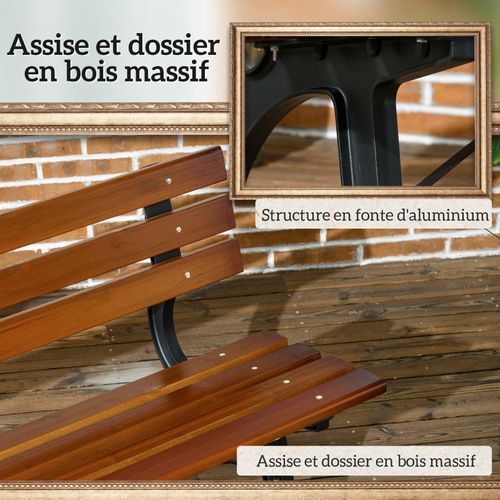 Banc De Jardin 2 Places Norbert Brun Et Noir