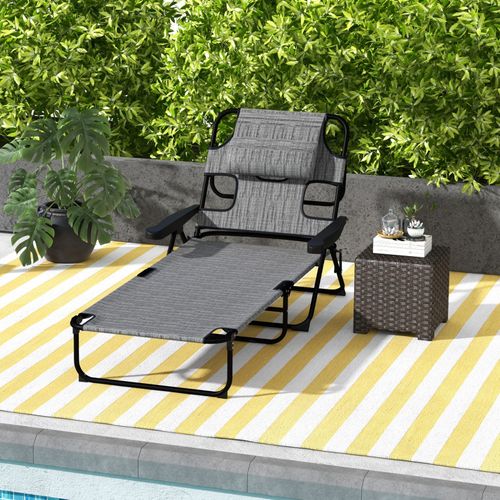 Bain De Soleil Pliable Sienna Gris Et Noir