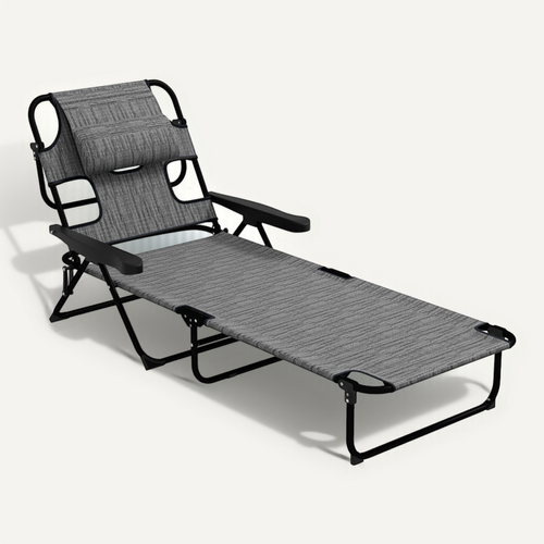 Bain De Soleil Pliable Sienna Gris Et Noir