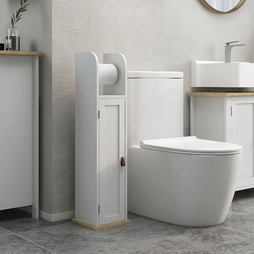 Meuble Porte-papier Toilette Wallis Blanc Et Bois Clair