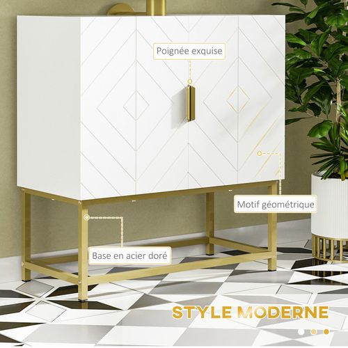 Meuble Sous Vasque Apollon Blanc Et Doré