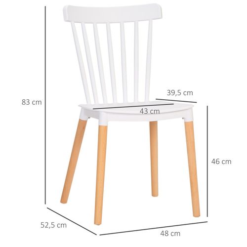 Lot De 4 Chaises Stanny Blanc Et Bois