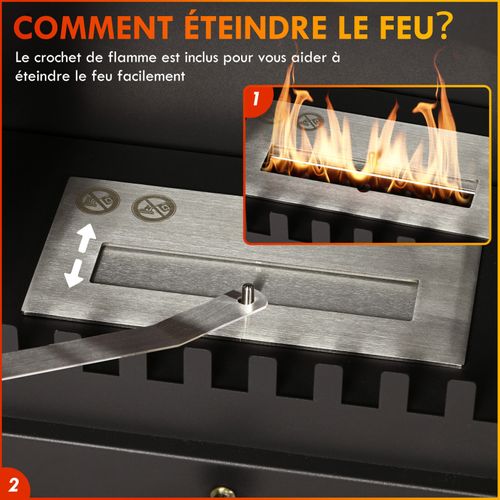 Cheminée Bioéthanol Sur Pieds Luis Noire